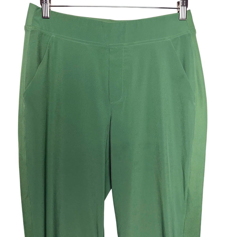Athleta Brooklyn Ankle Pant Green Ribbed Waistband Tapered Travel Trousers  8 - Picture 3 of 11